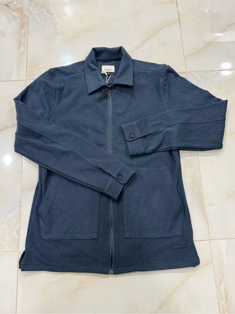 Men's Zip-Up Sweater Jacket in Navy